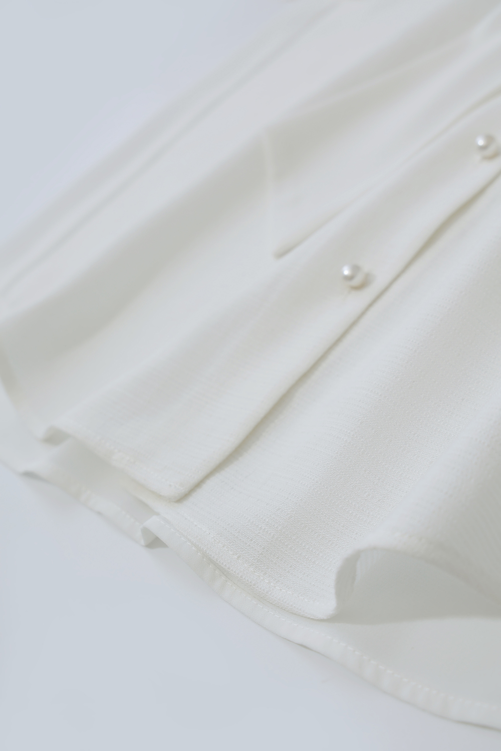 Contrast Fabric Spliced Chiffon Blouse|AMII