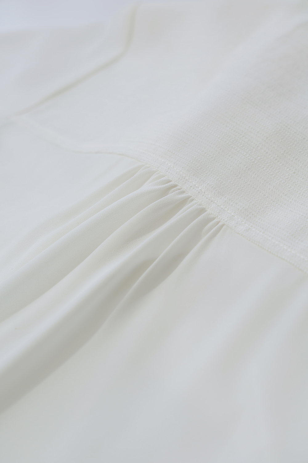 Contrast Fabric Spliced Chiffon Blouse|AMII