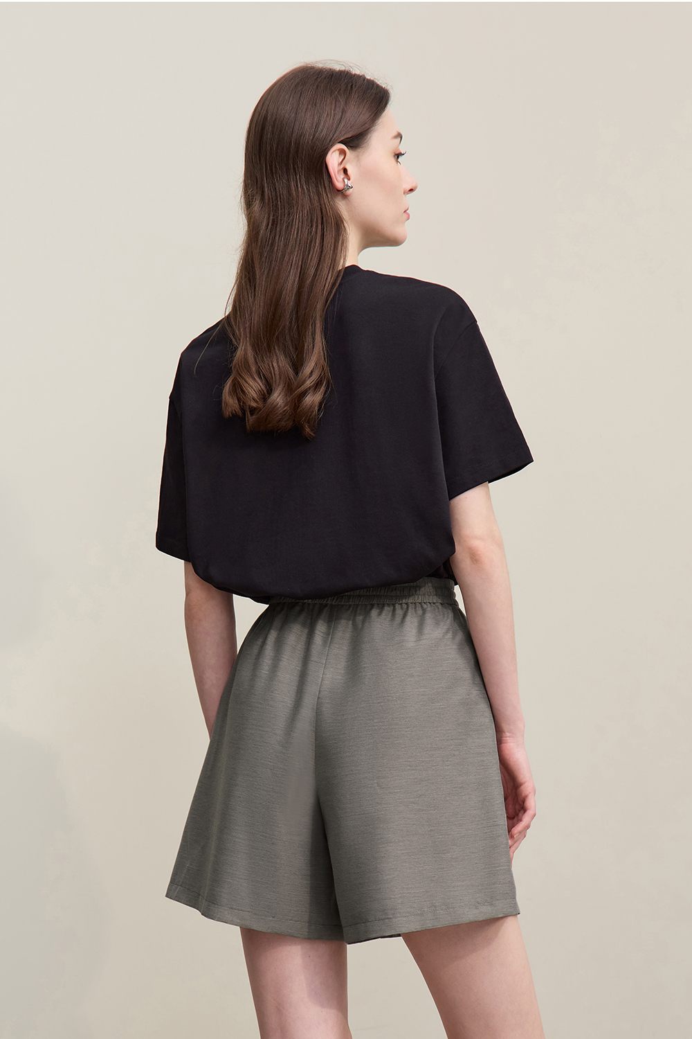 Vacation Drop Shoulder Shirt+Casual Shorts