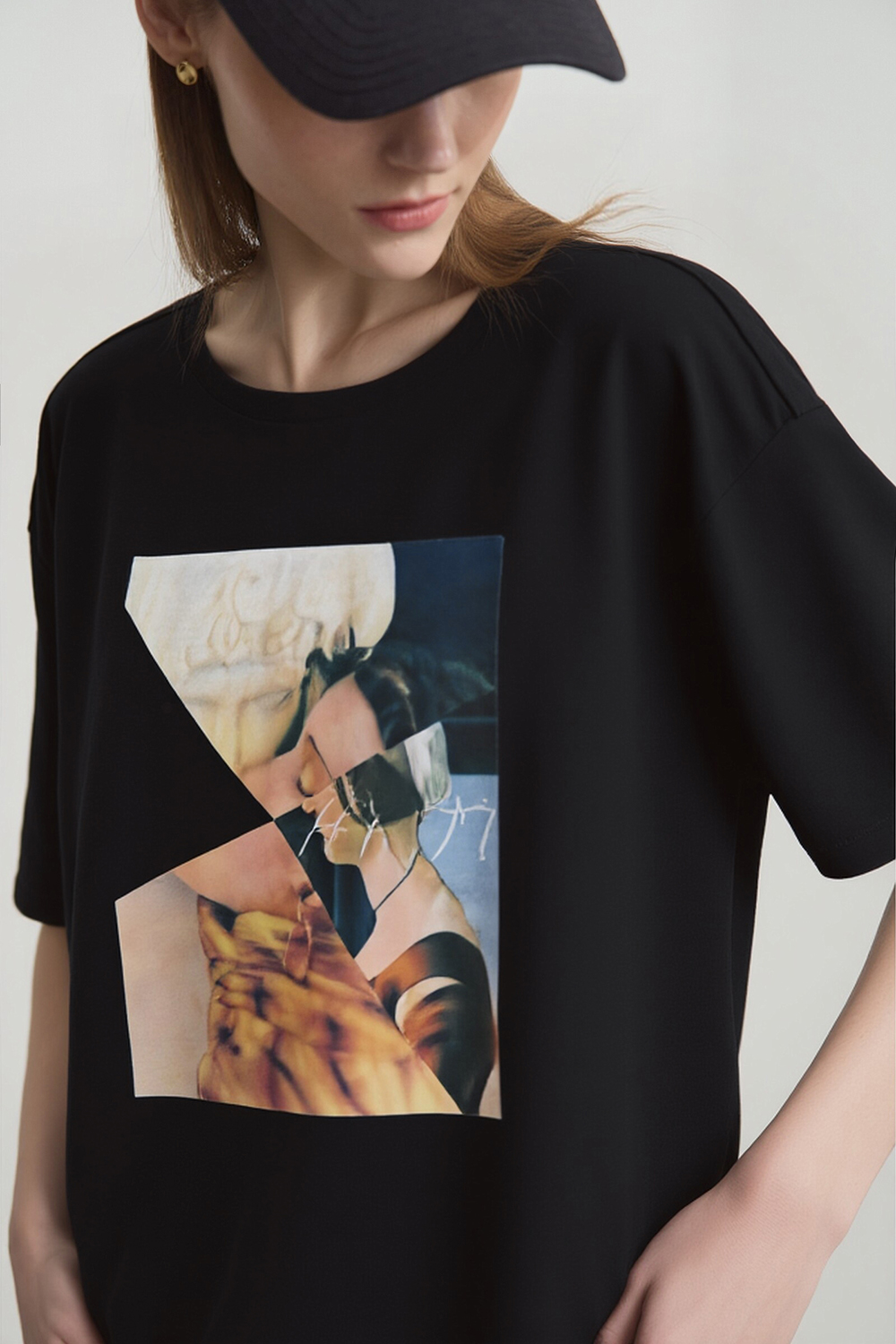 Oil Painting Print Cotton T-shirt