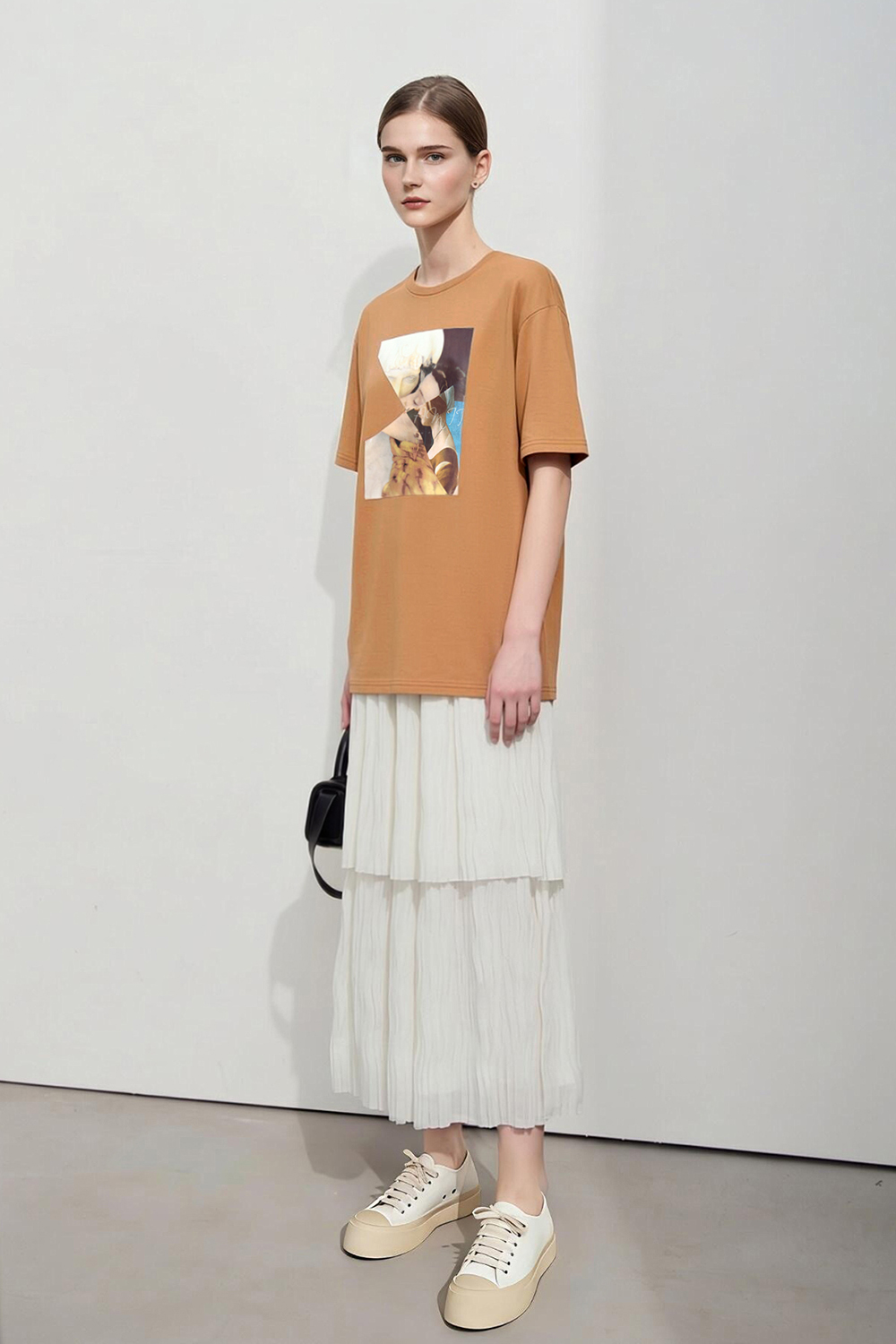 Oil Painting Print Cotton T-shirt