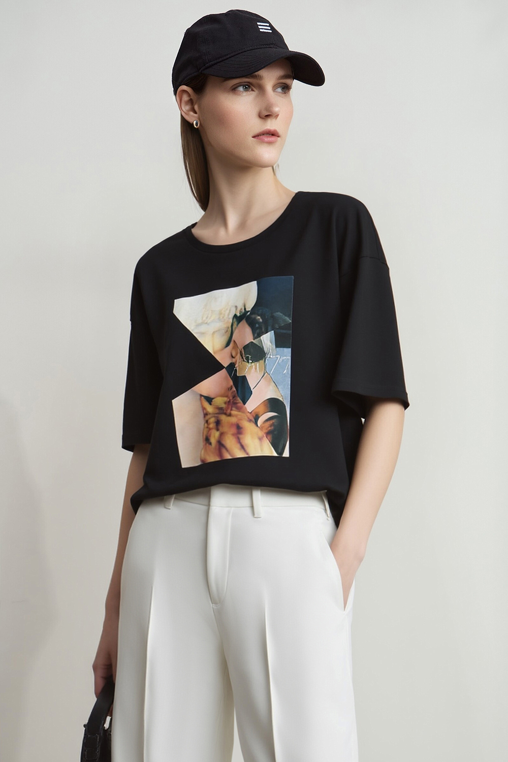 Oil Painting Print Cotton T-shirt