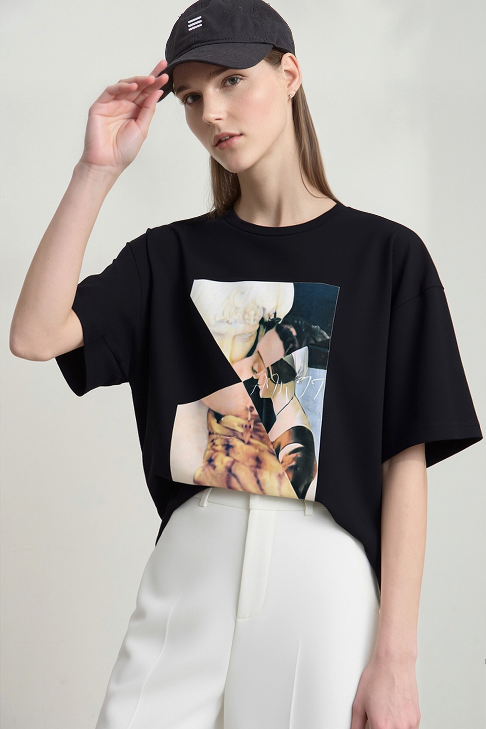Oil Painting Print Cotton T-shirt
