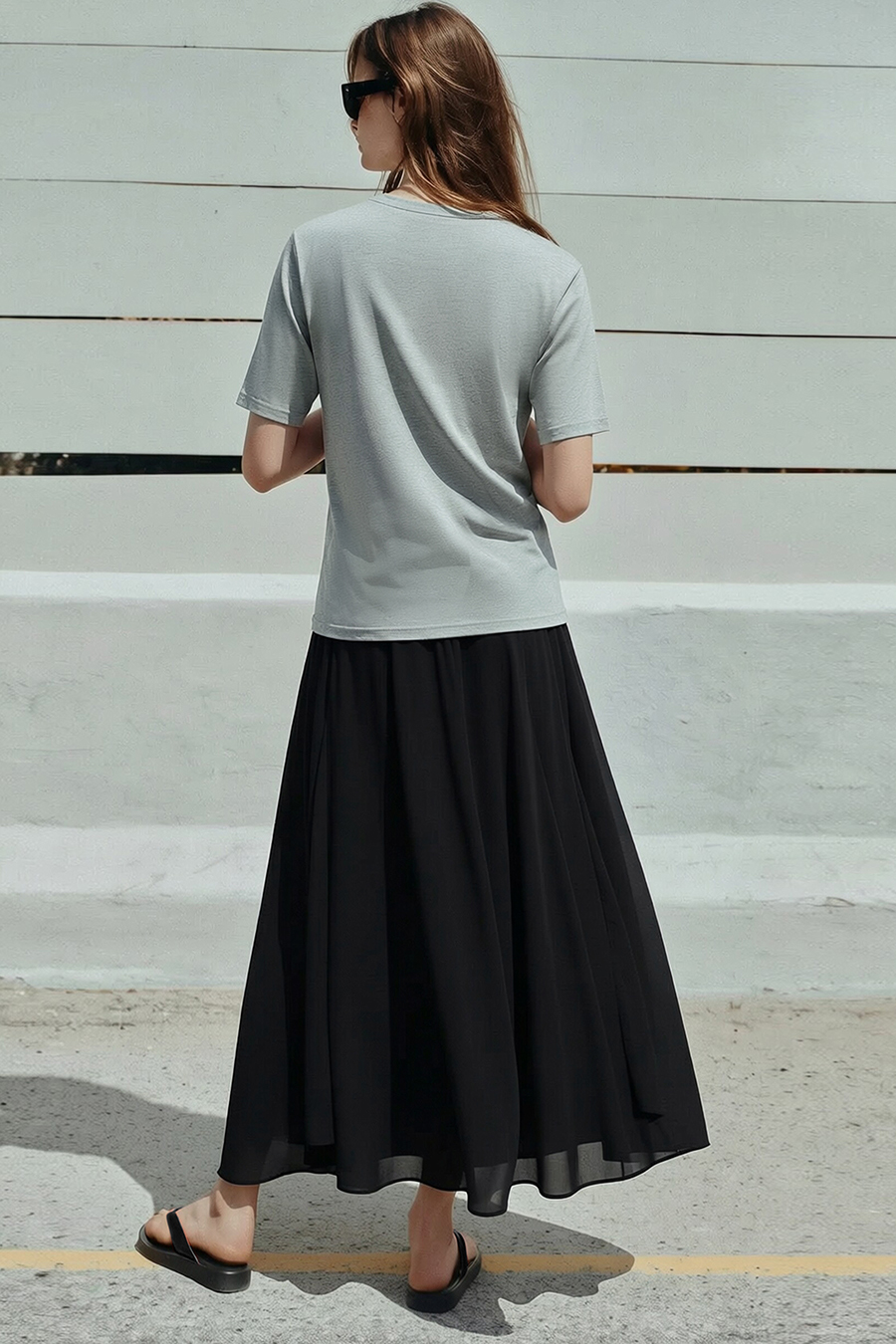 Irregular Hem Midi Skirt|AMII