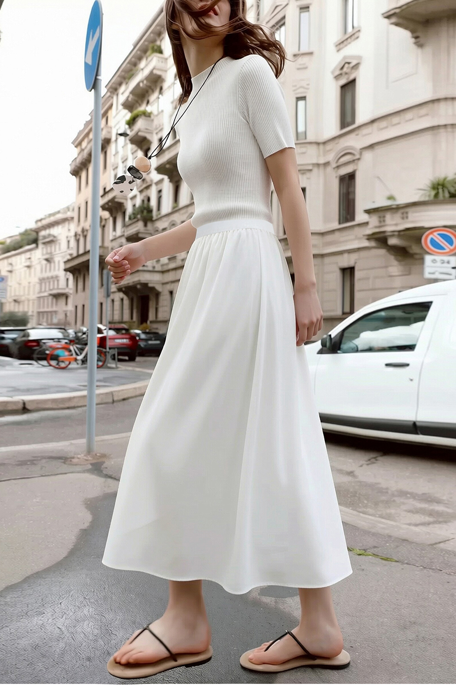 Irregular Hem Midi Skirt|AMII