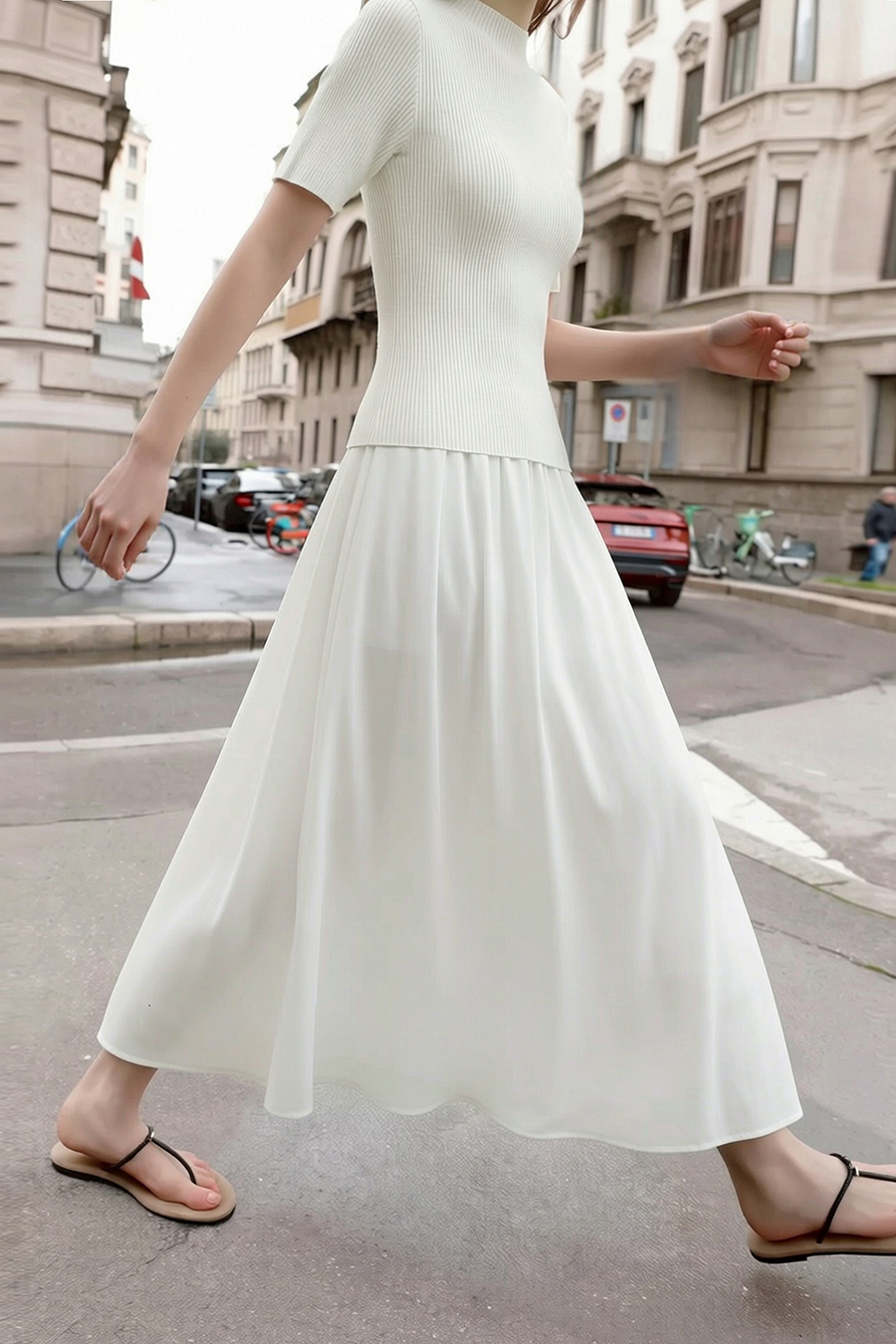 Irregular Hem Midi Skirt|AMII