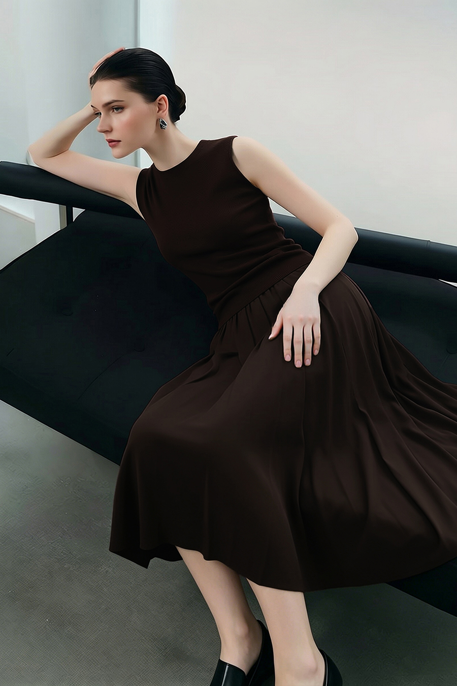 Irregular Hem Midi Skirt|AMII