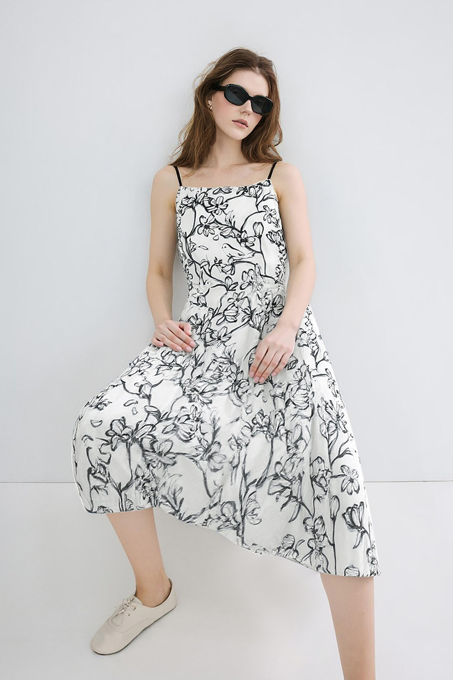 Printed Sling Dress|AMII