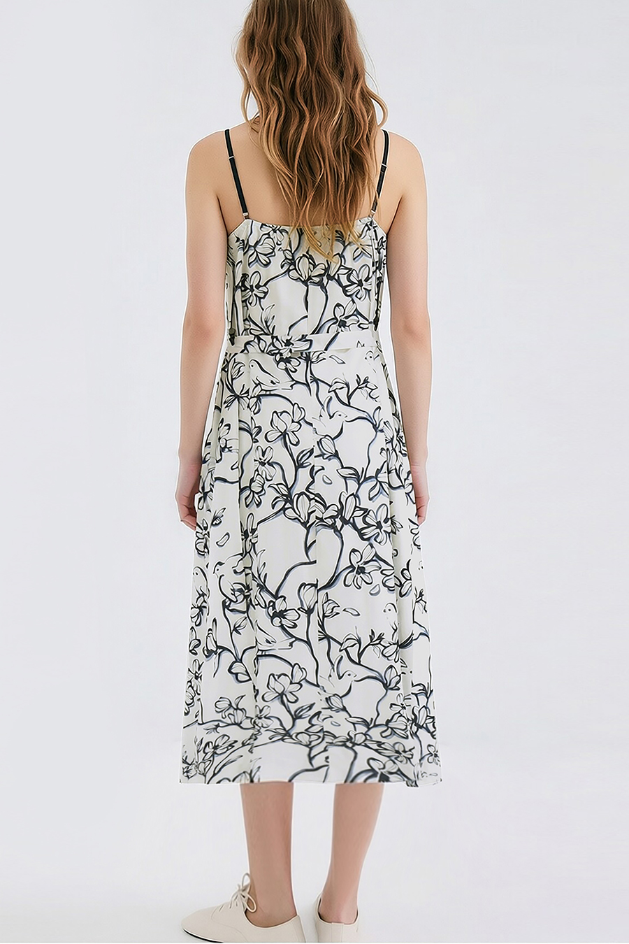Printed Sling Dress|AMII