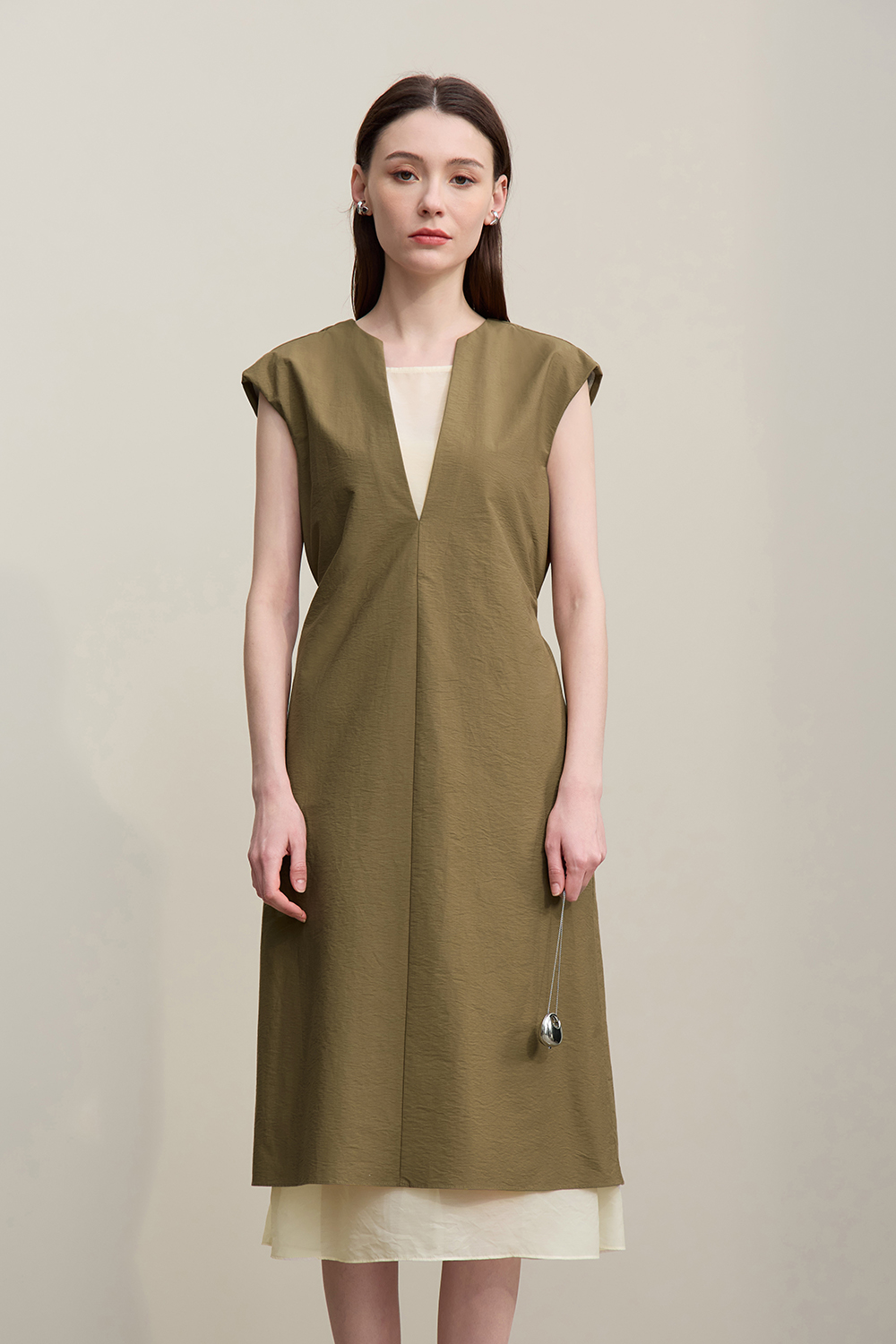 V-neck Sleeveless Layered Tank Dress