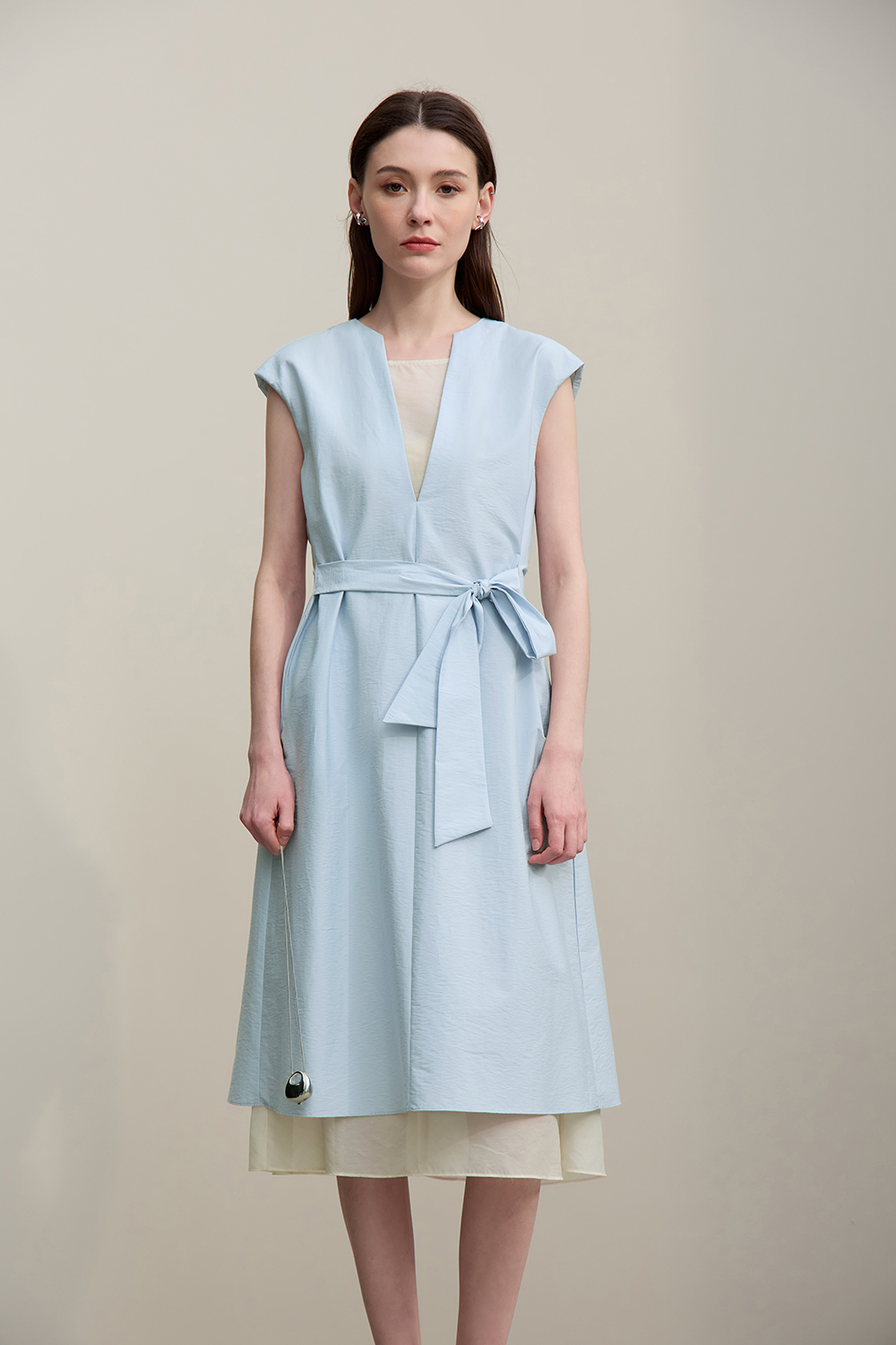V-neck Sleeveless Layered Tank Dress
