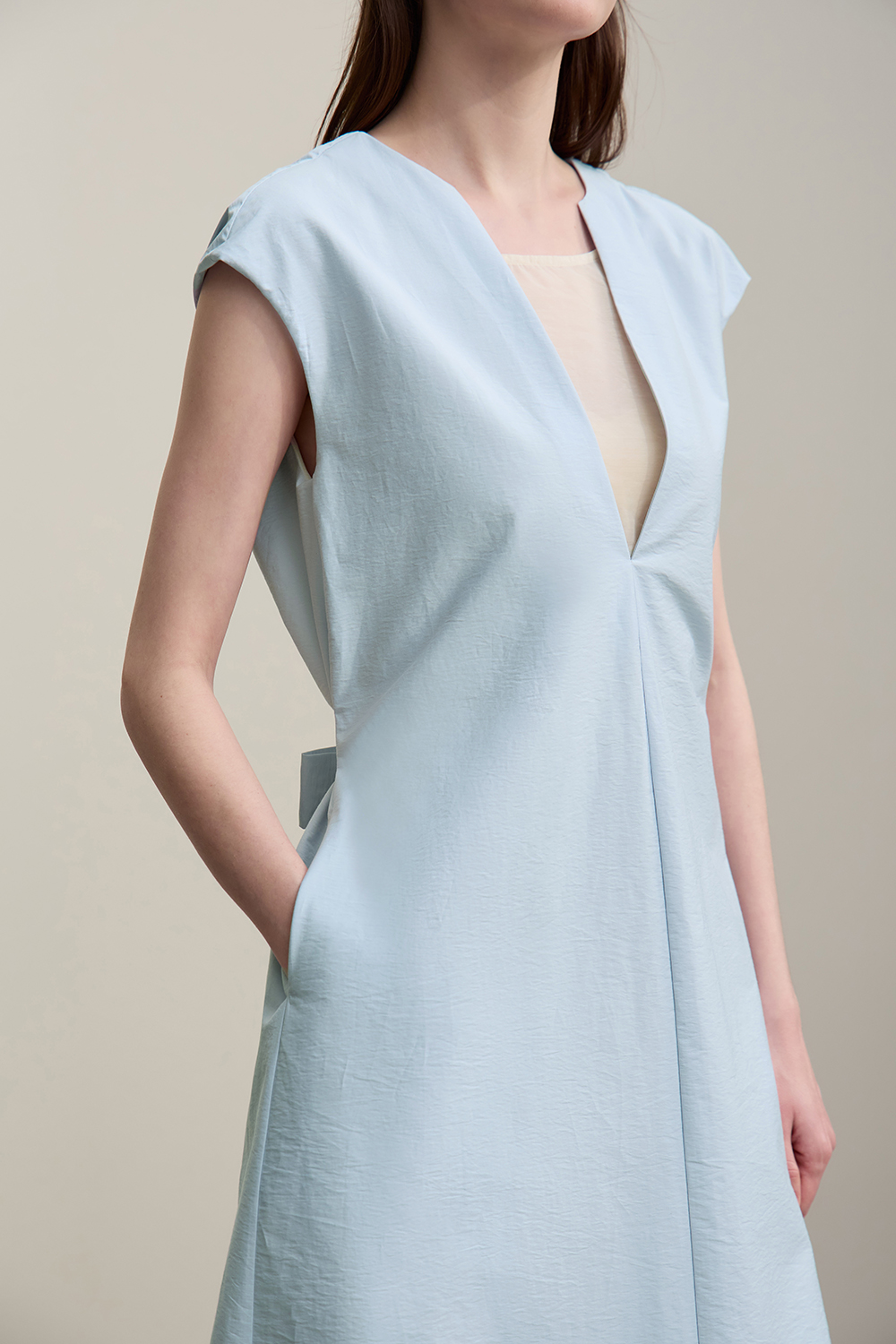 V-neck Sleeveless Layered Tank Dress