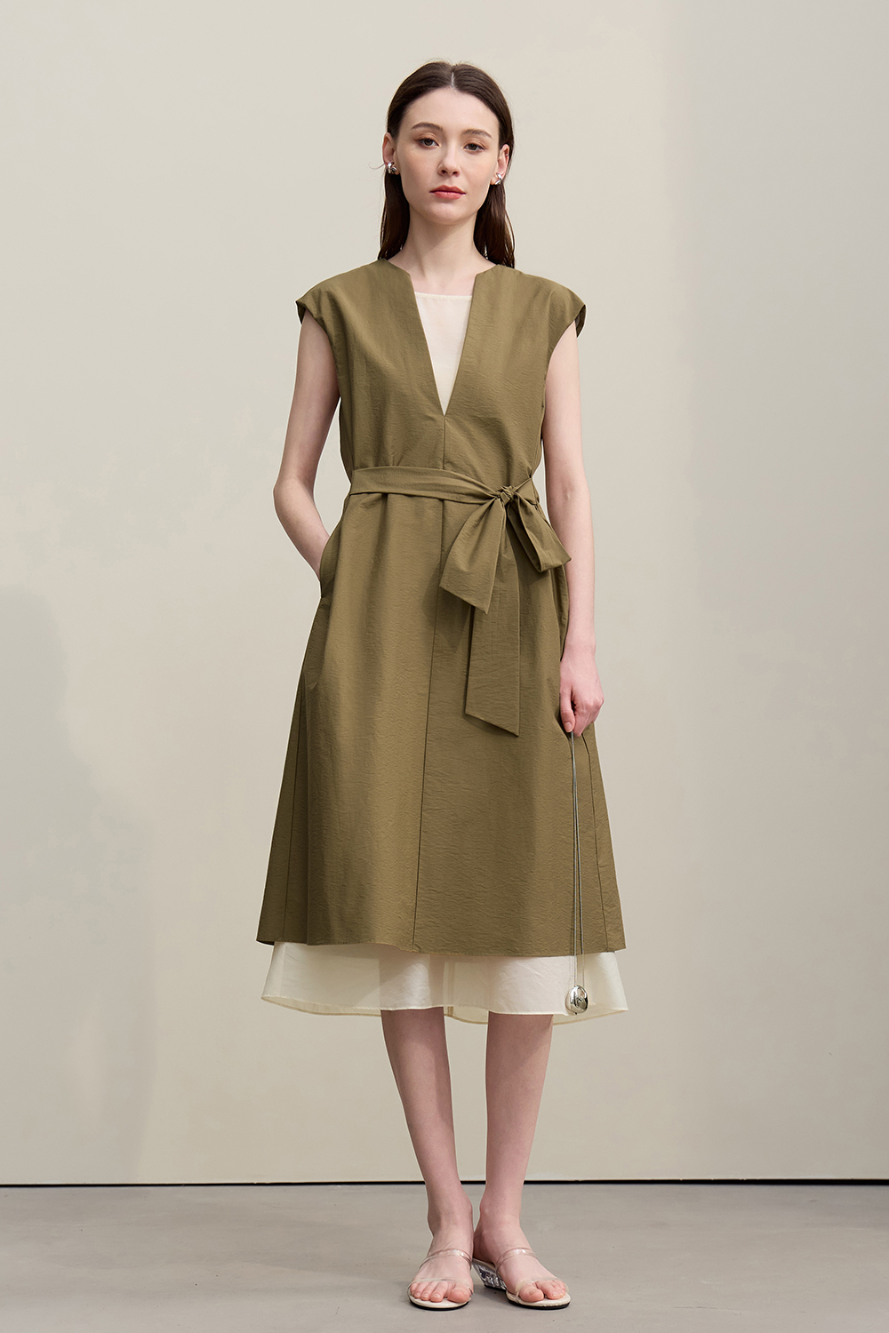 V-neck Sleeveless Layered Tank Dress