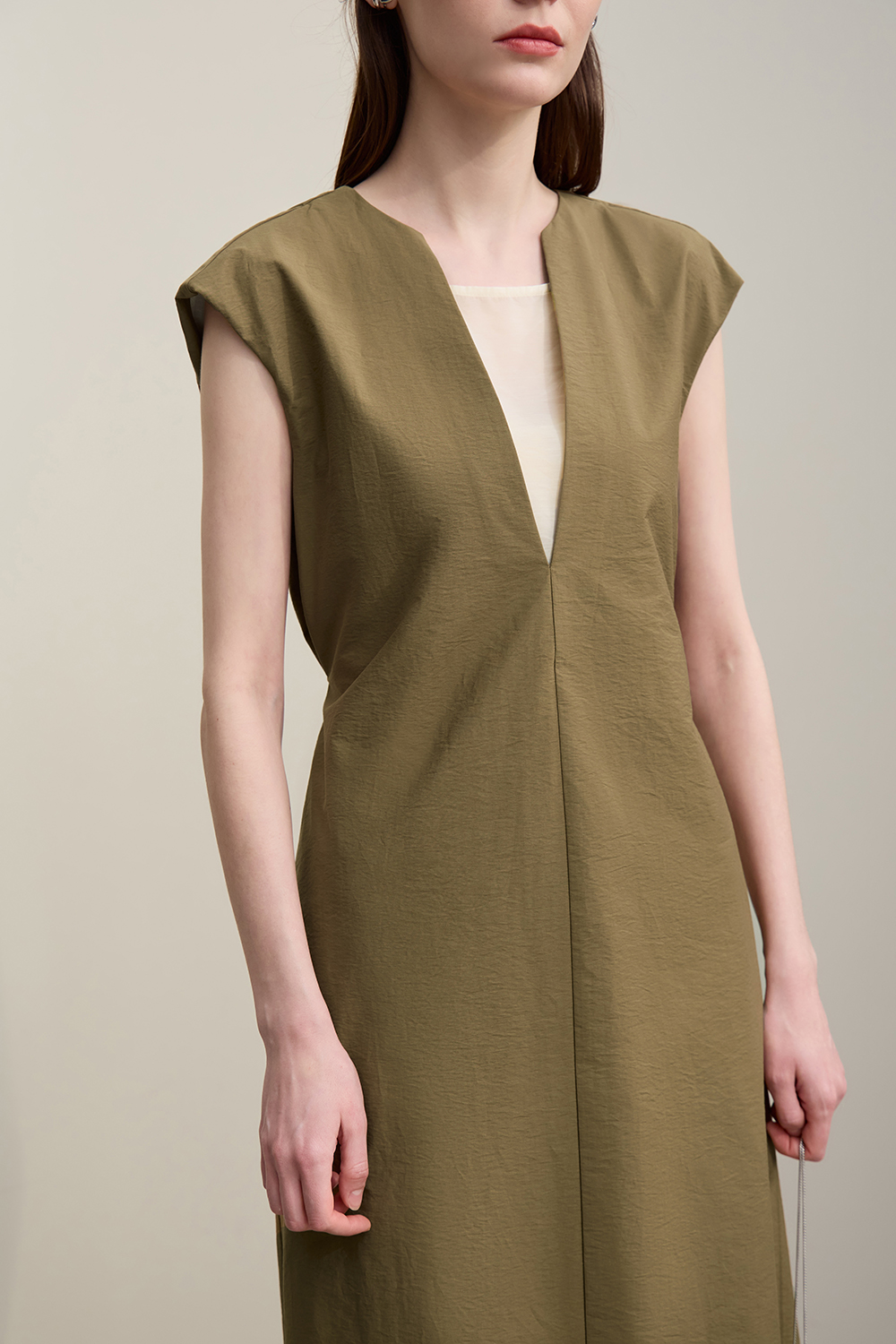 V-neck Sleeveless Layered Tank Dress