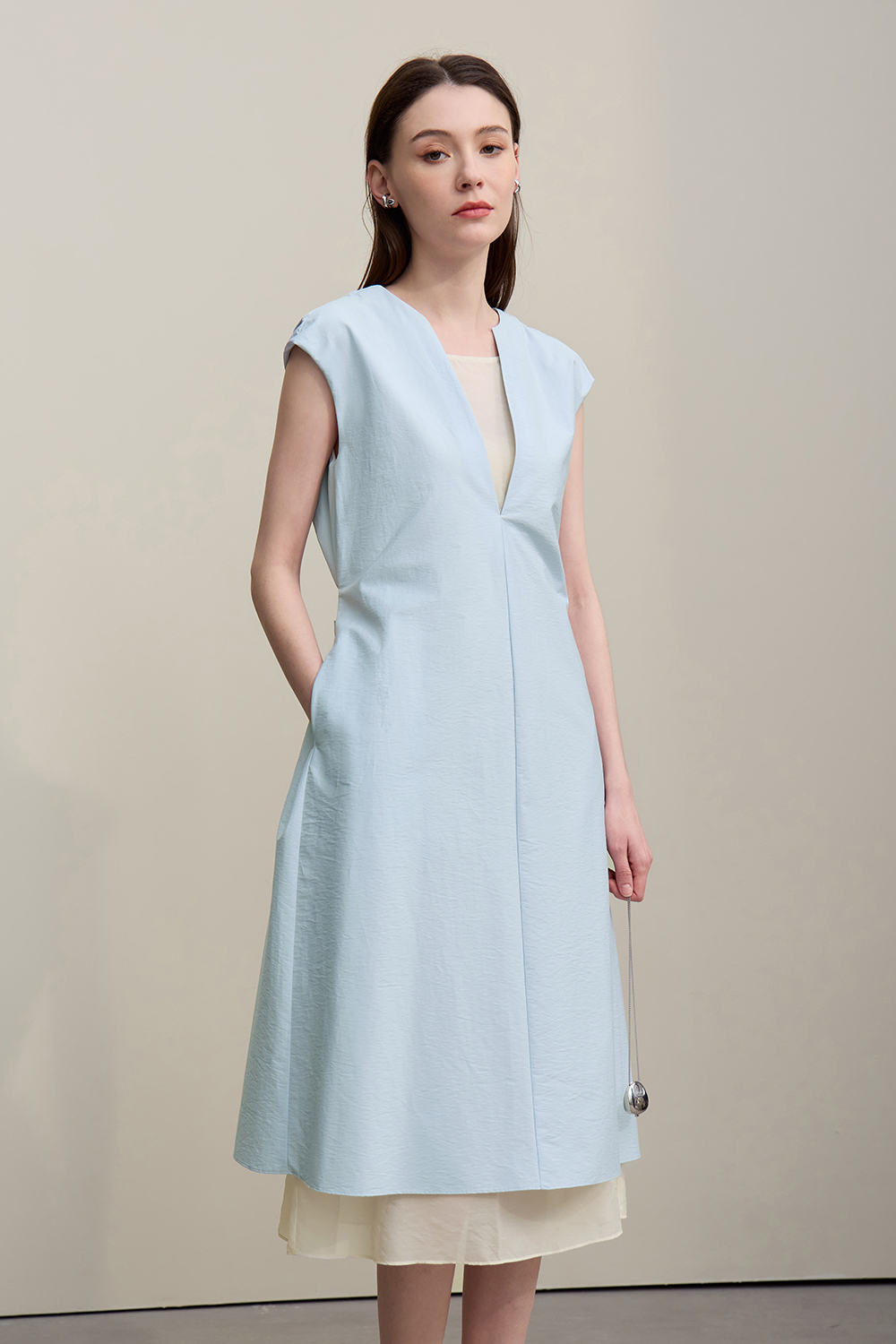 V-neck Sleeveless Layered Tank Dress