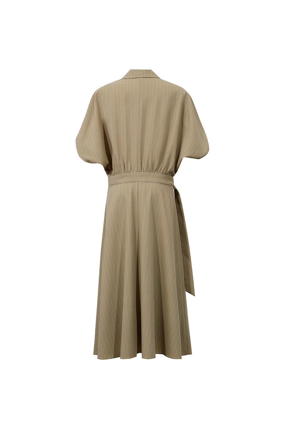 Blazer Collar Striped Dress|AMII
