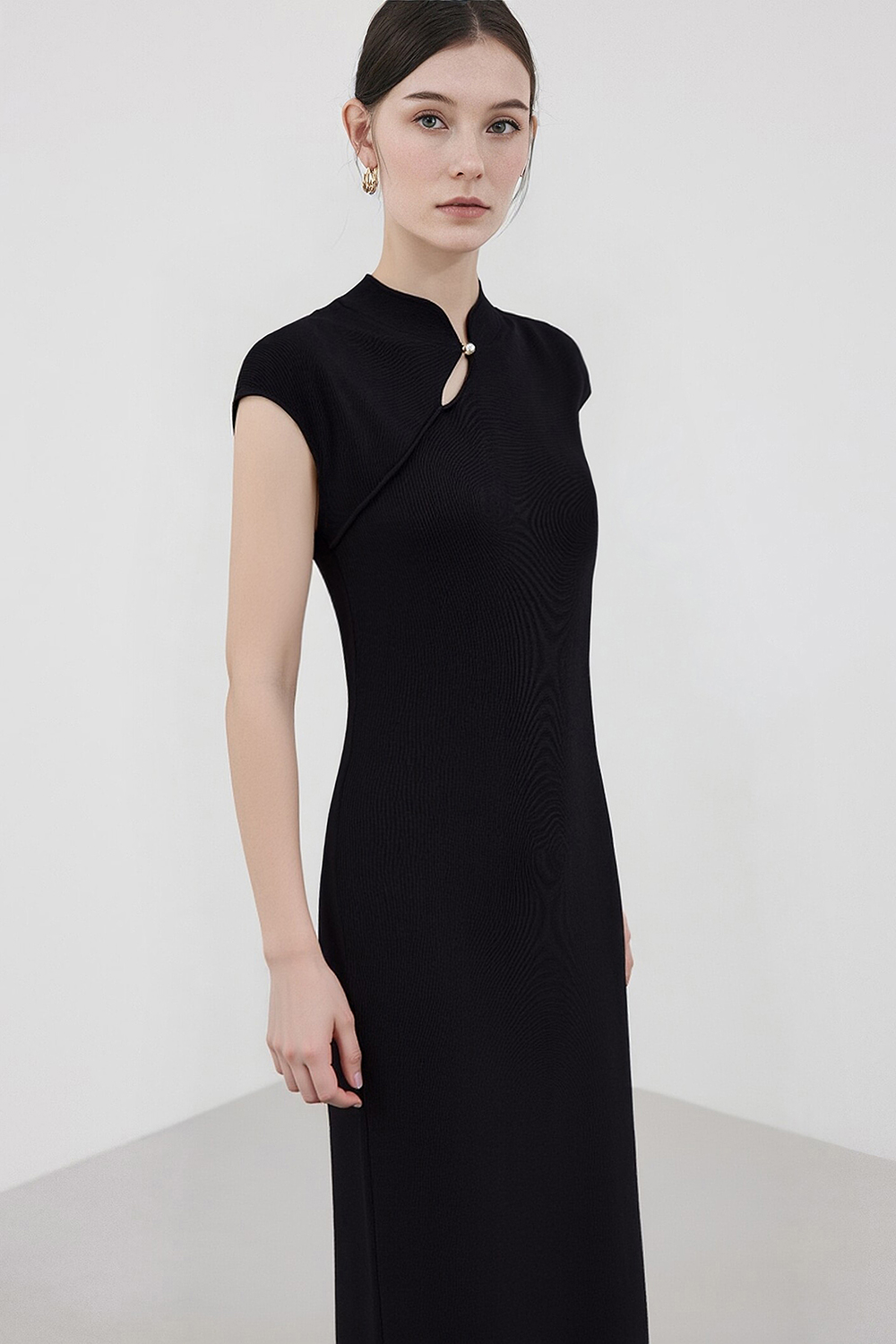 Slim Fit Stand Collar Dress