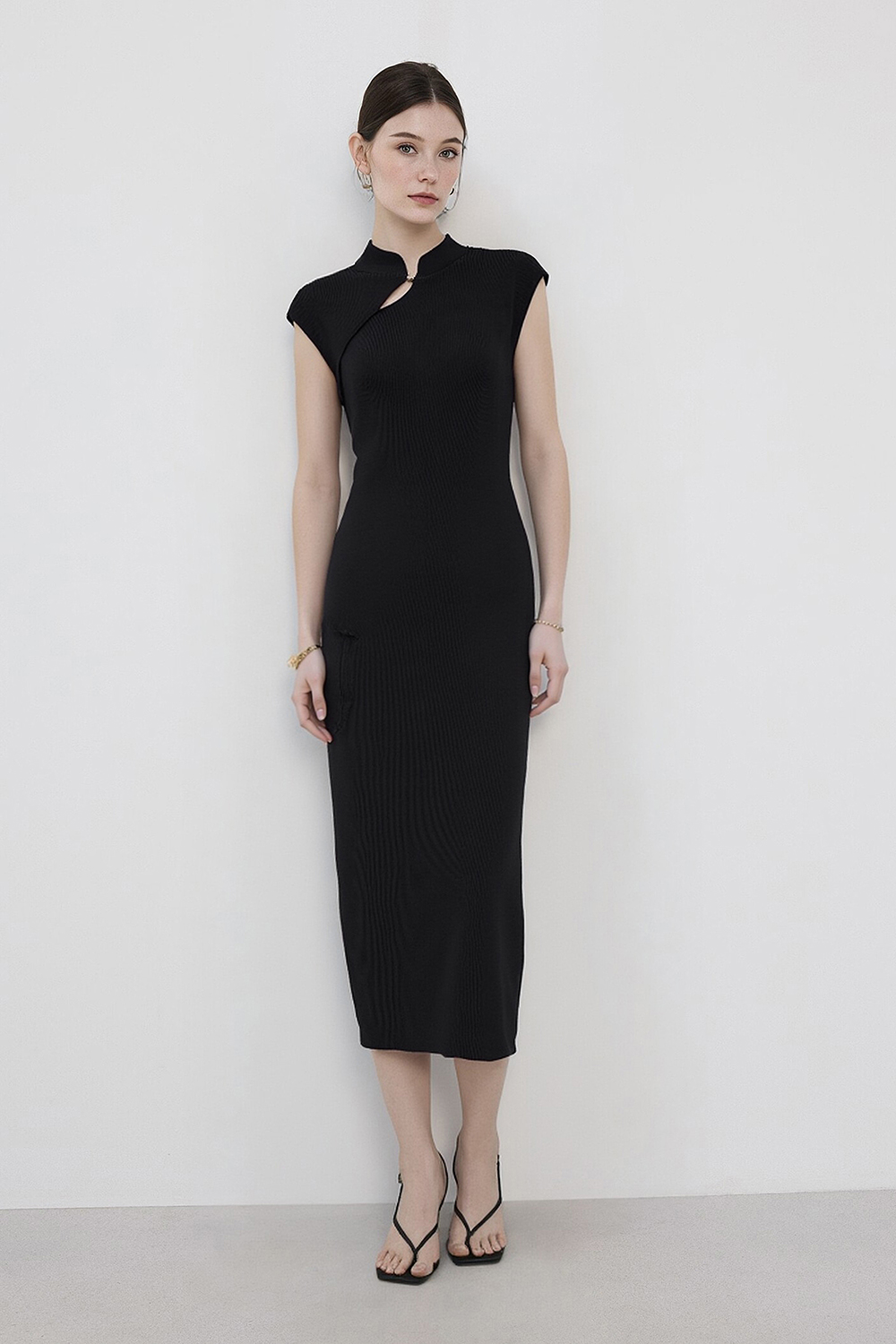 Slim Fit Stand Collar Dress