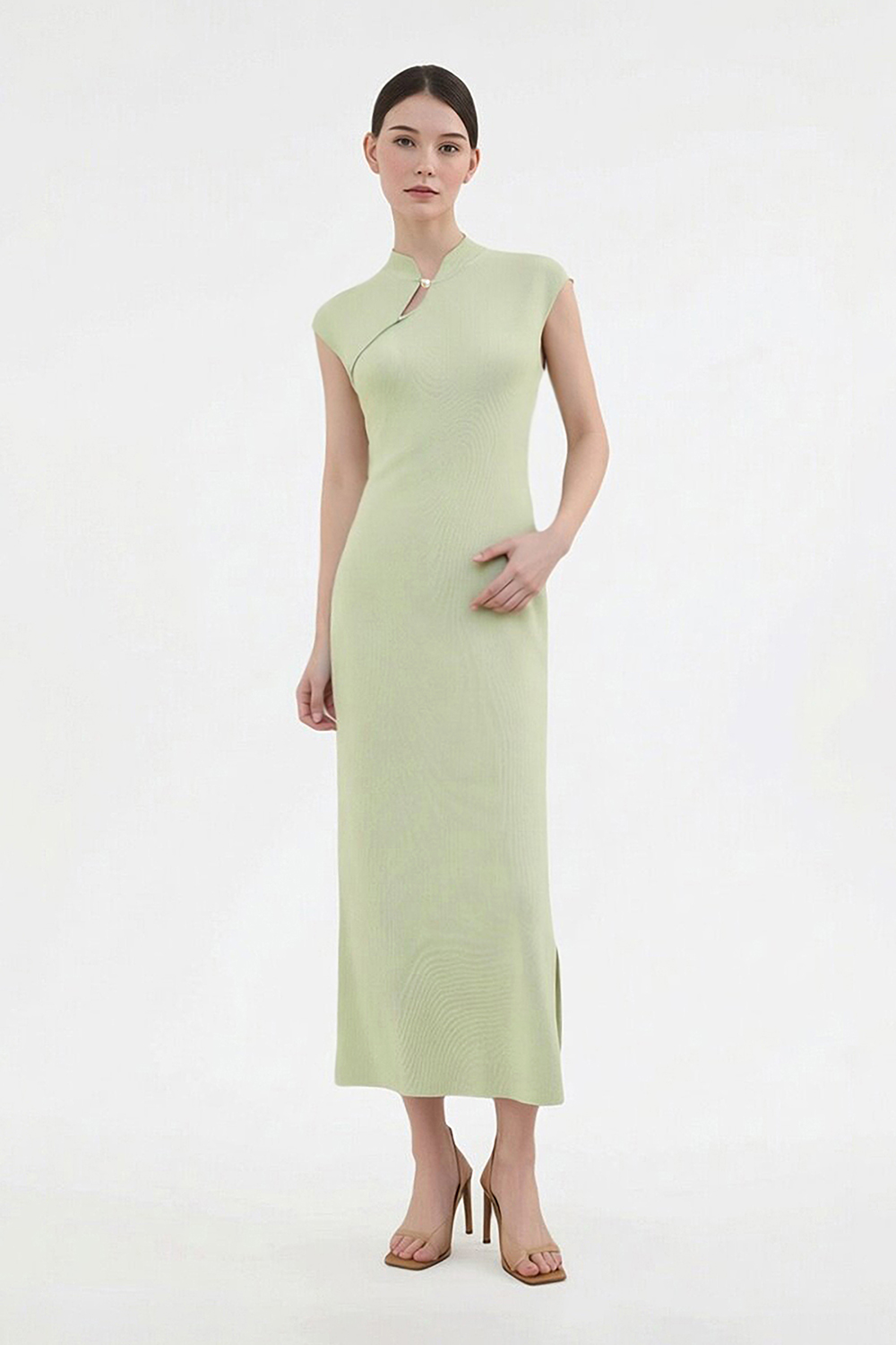 Slim Fit Stand Collar Dress