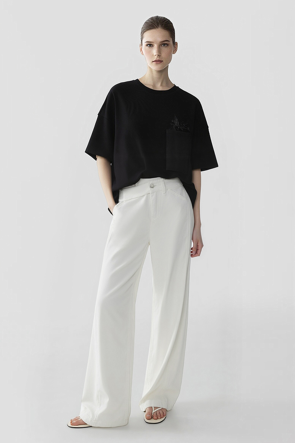 Lyocell Cotton Denim Trousers|AMII