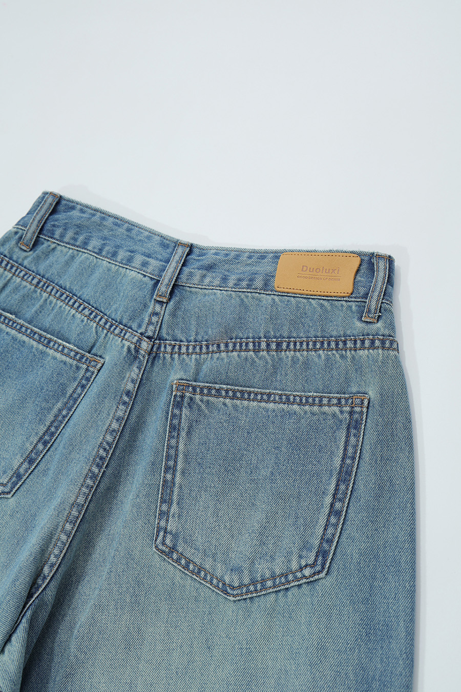 Letter Embroidered Denim Pants|AMII