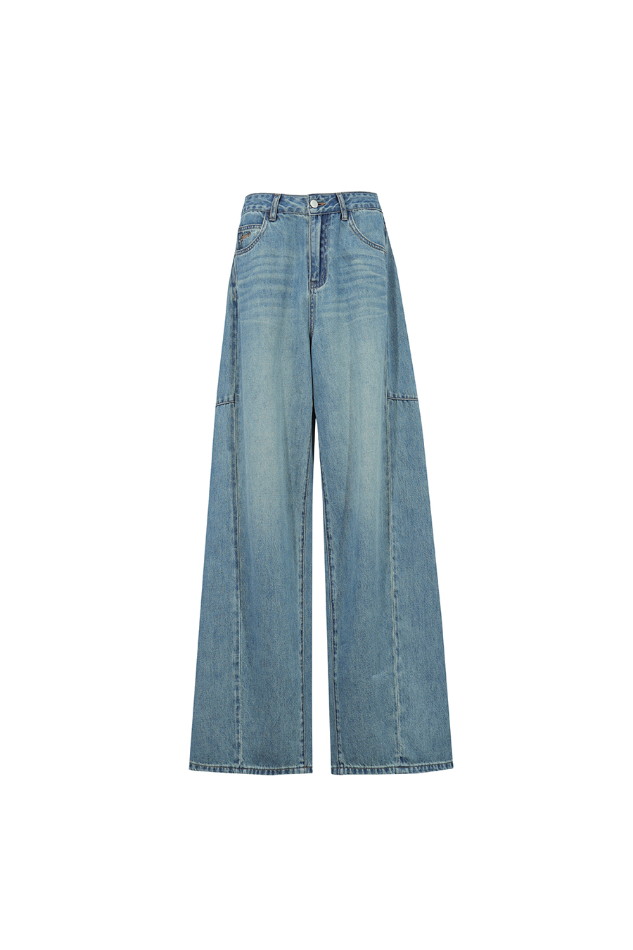 Letter Embroidered Denim Pants|AMII