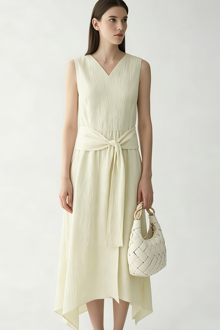 V-Neck Tie Dress|AMII