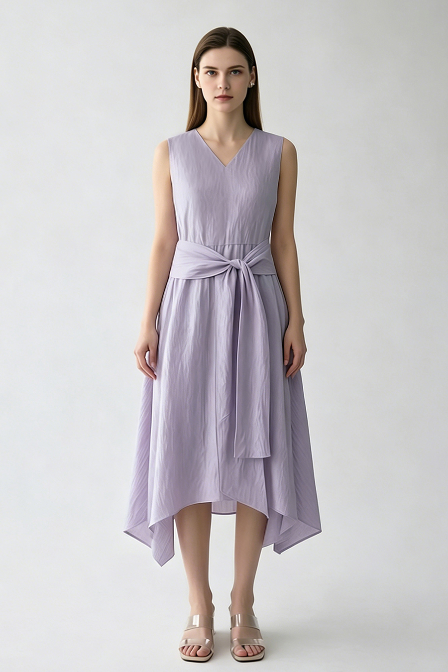 V-Neck Tie Dress|AMII