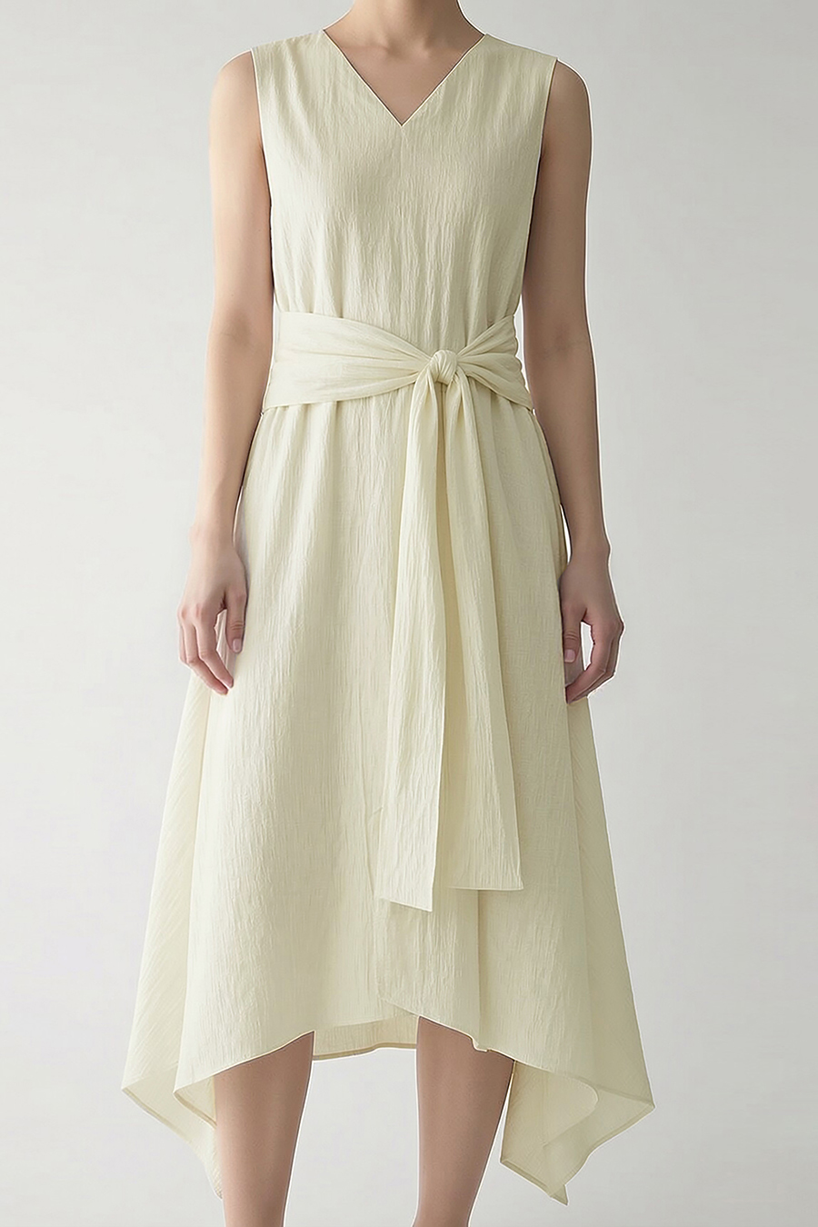 V-Neck Tie Dress|AMII