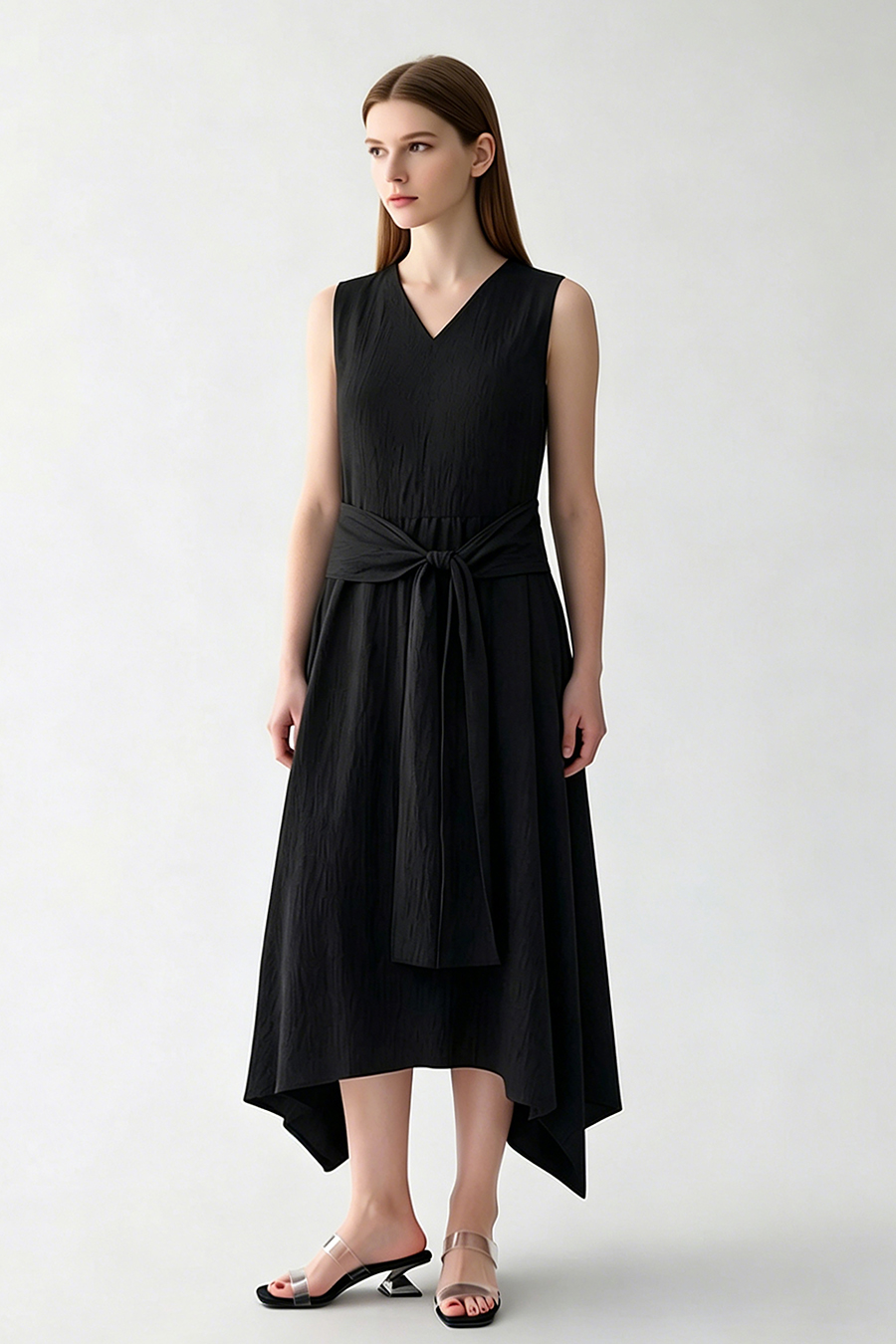 V-Neck Tie Dress|AMII