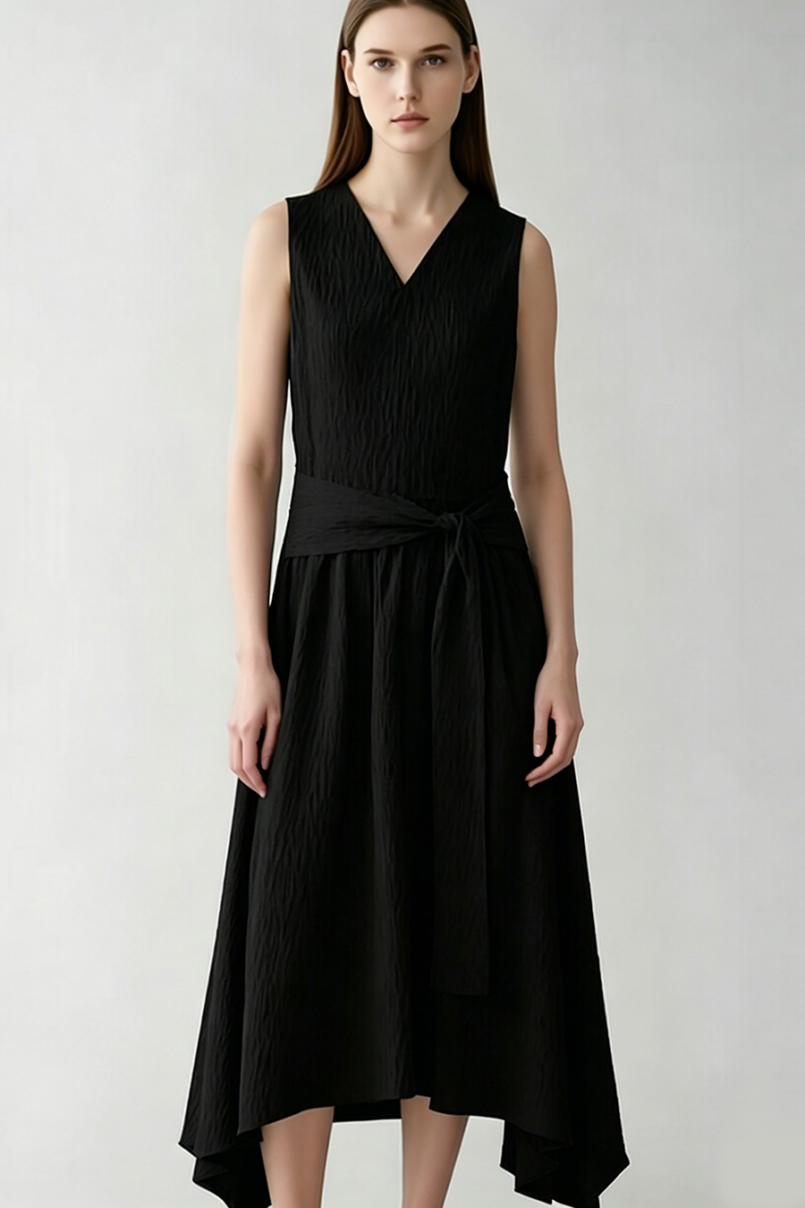 V-Neck Tie Dress|AMII