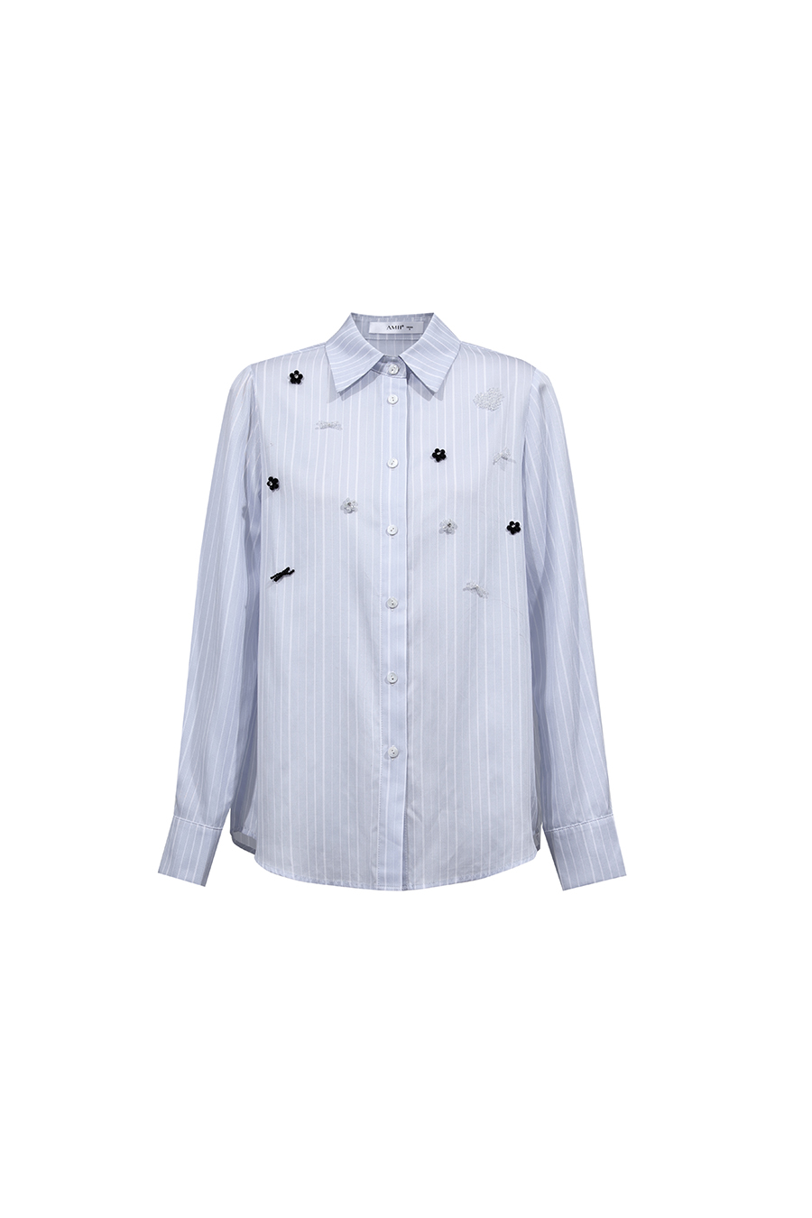 Beaded Striped Blouse|AMII