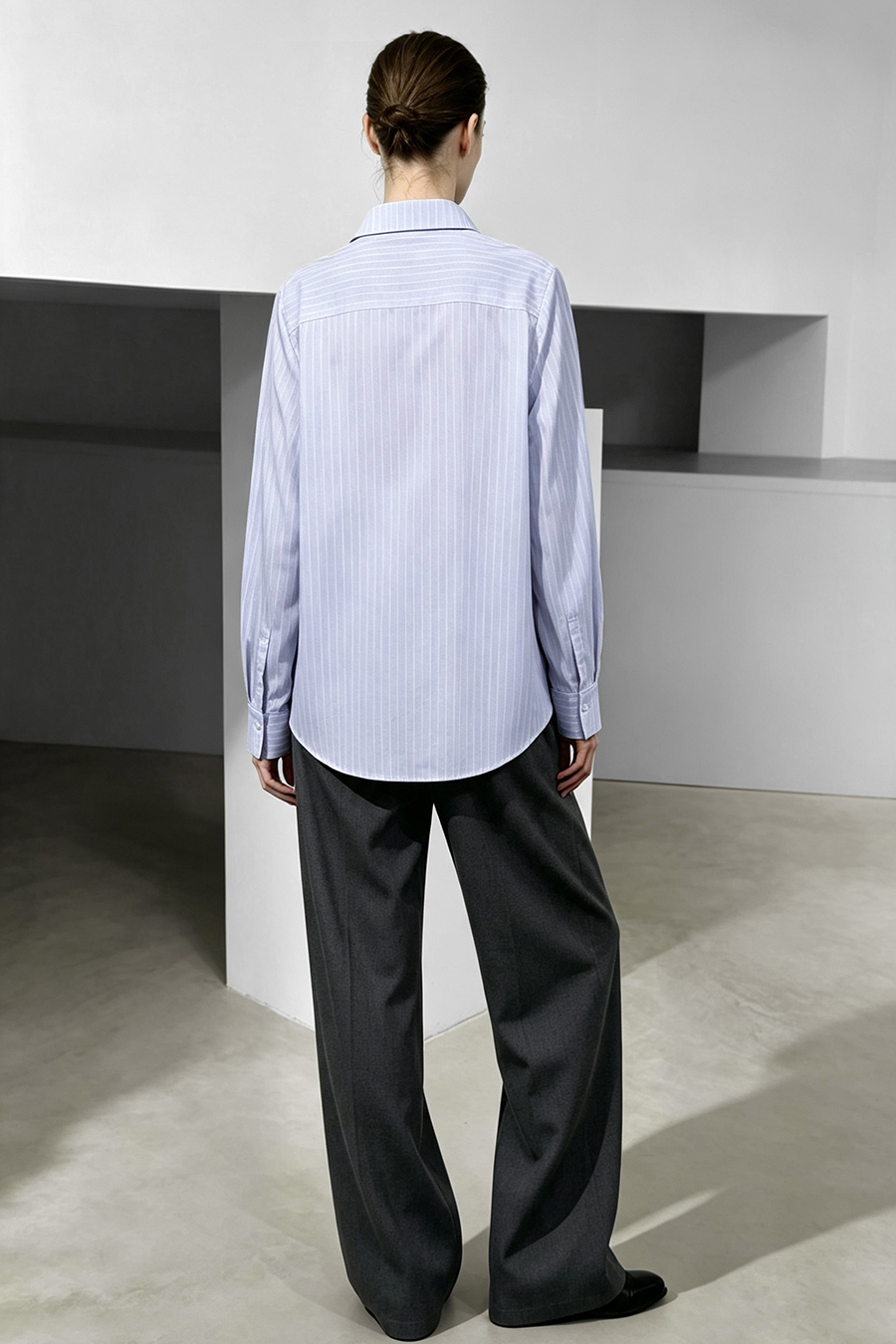 Beaded Striped Blouse|AMII