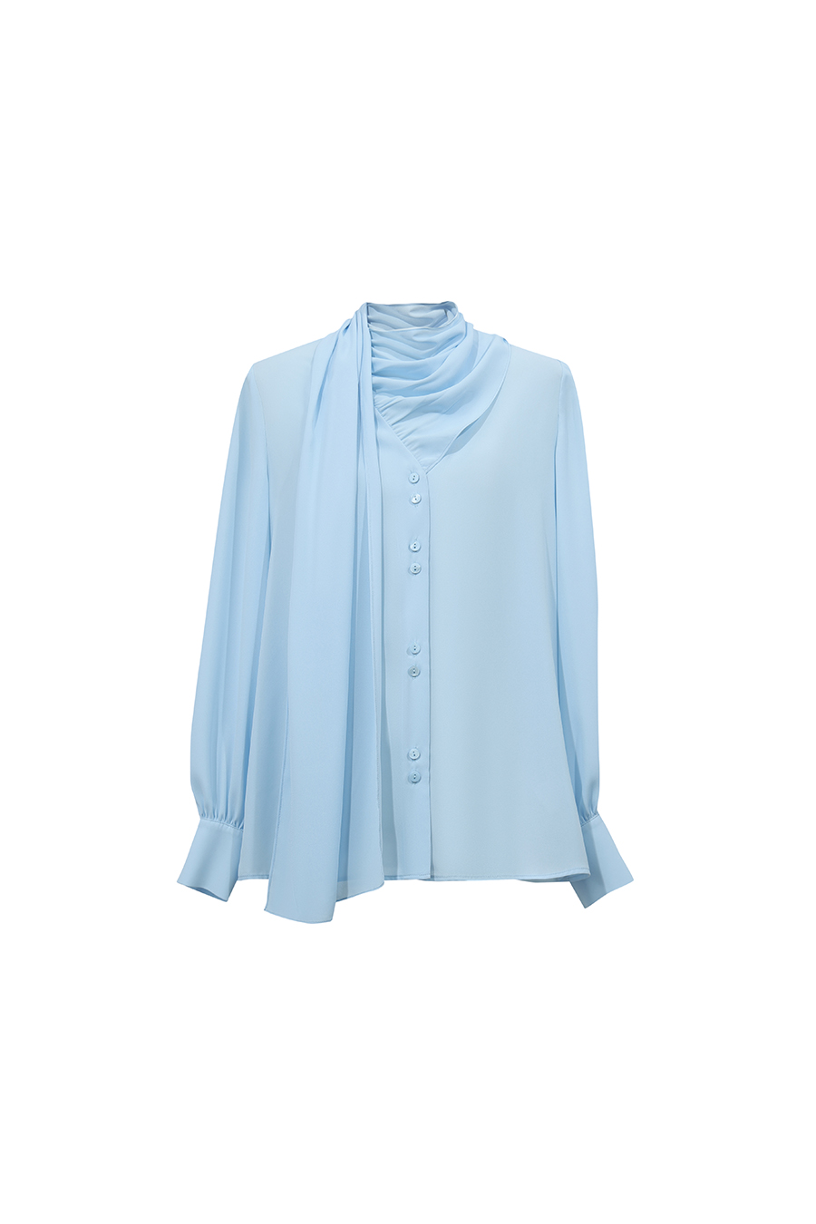 V-neck Chiffon Blouse with Ribbons | AMII
