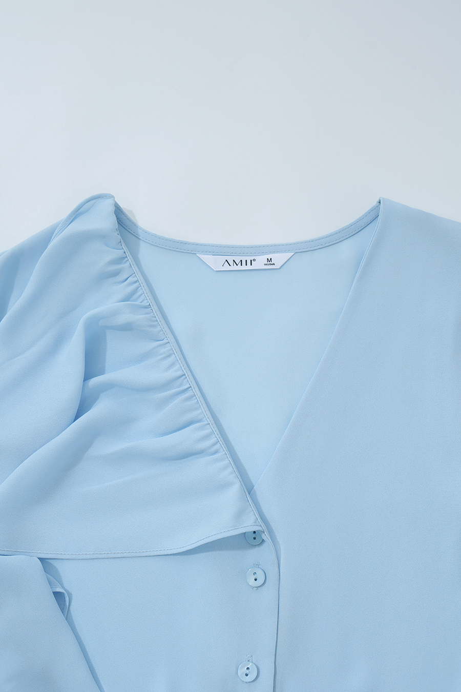 V-neck Chiffon Blouse with Ribbons | AMII