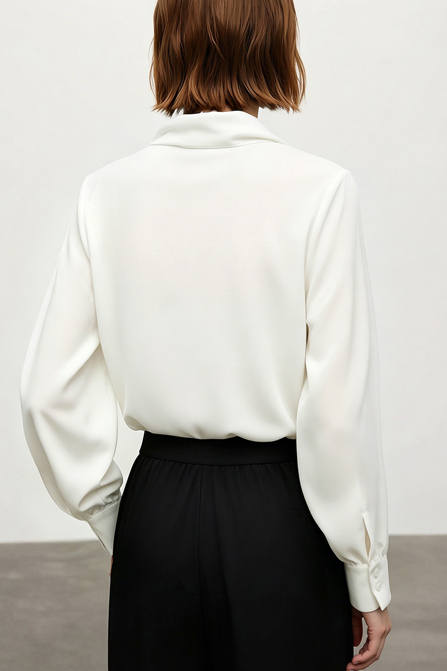 V-neck Chiffon Blouse with Ribbons | AMII