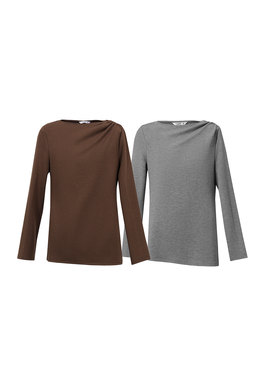 Off-Shoulder Ruched Tee | AMII
