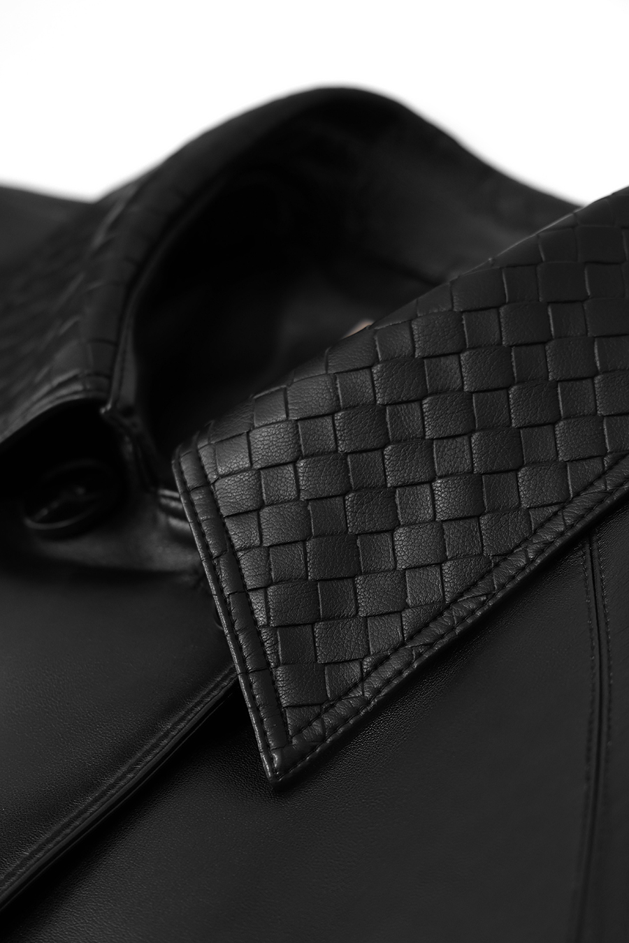 Belted eco‑leather jacket|AMII