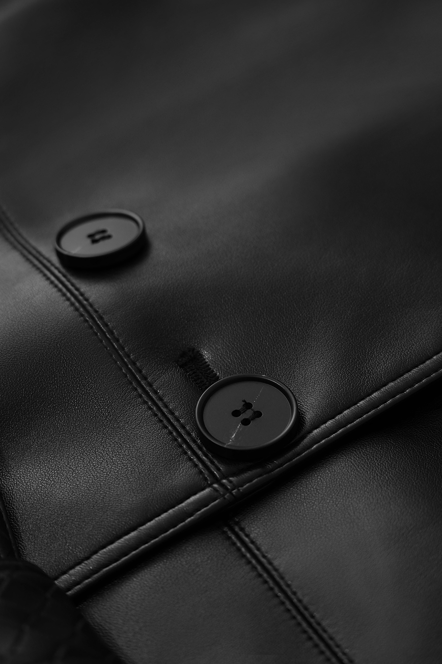 Belted eco‑leather jacket|AMII