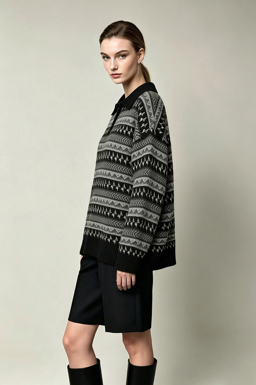 Fair Isle Jacquard Sweater|AMII