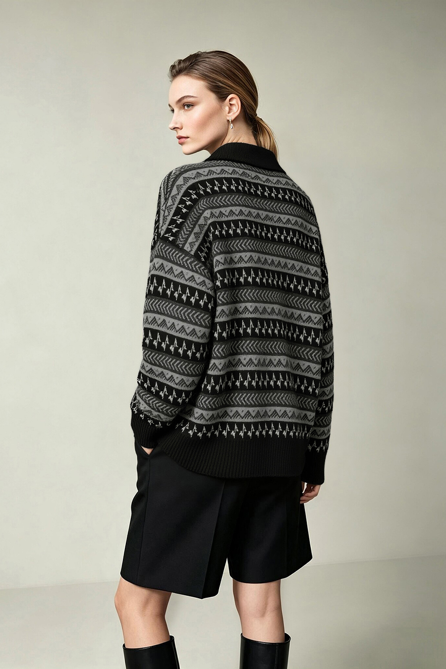 Fair Isle Jacquard Sweater|AMII