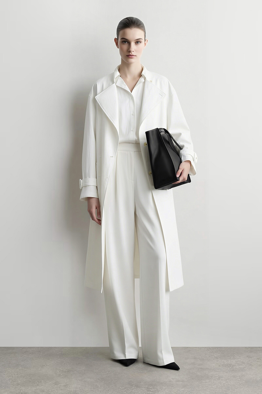 Stand Collar Double-Breasted Trench Coat|AMII