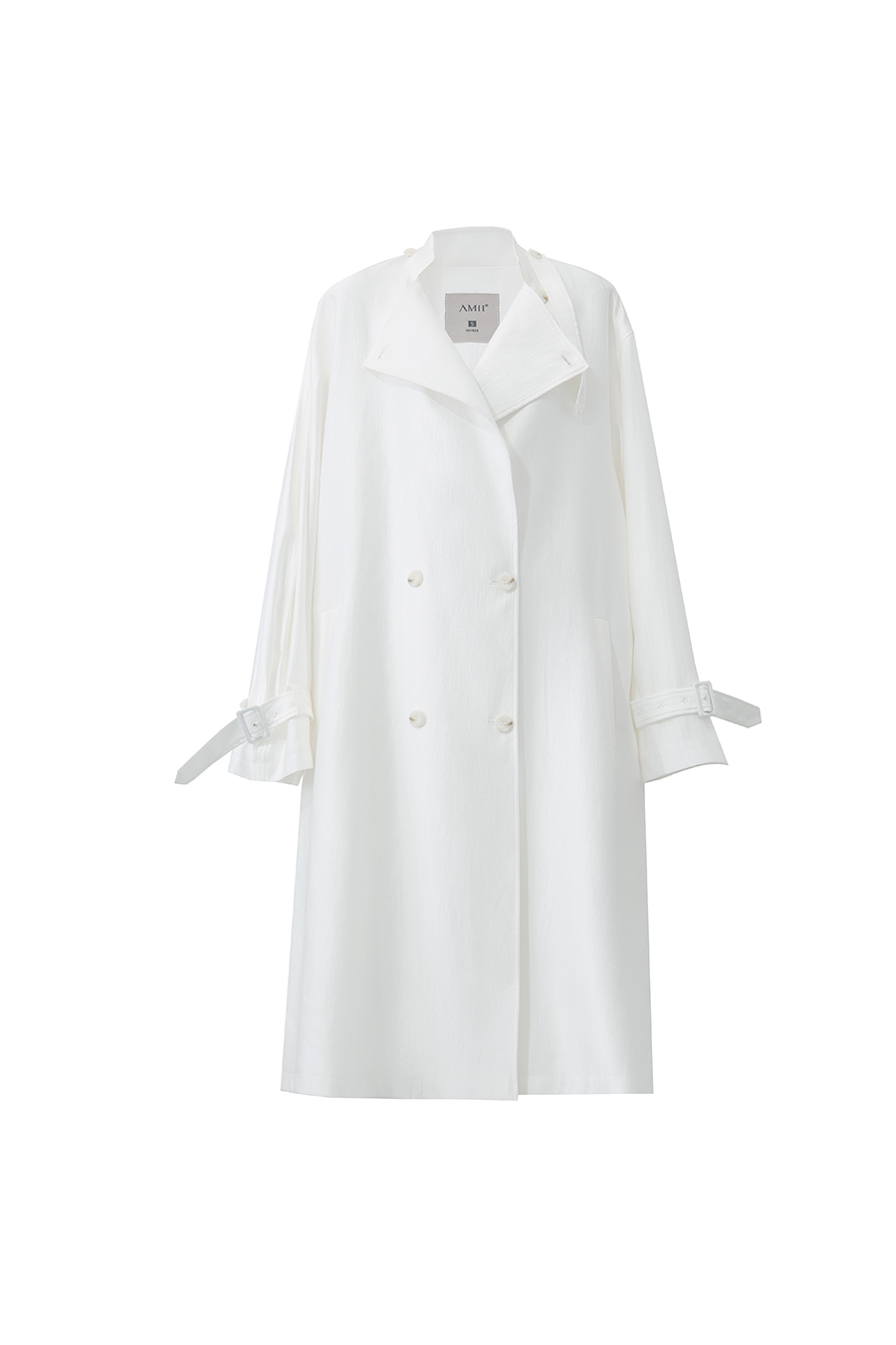 Stand Collar Double-Breasted Trench Coat|AMII