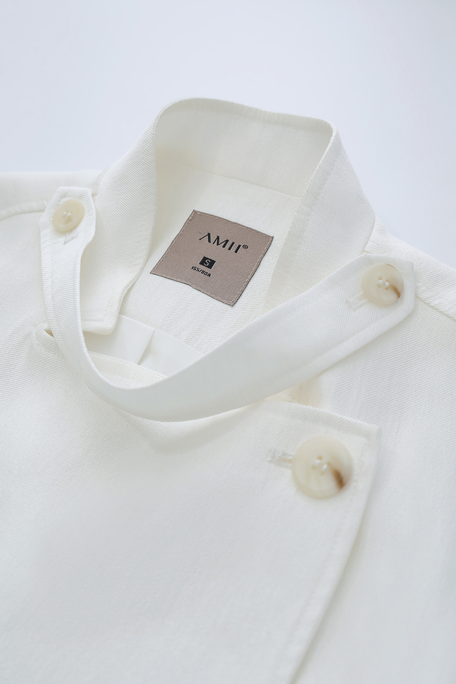 Stand Collar Double-Breasted Trench Coat|AMII