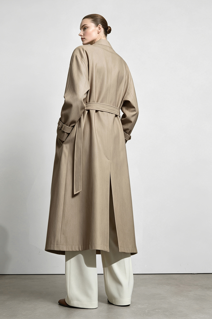Stand Collar Double-Breasted Trench Coat|AMII