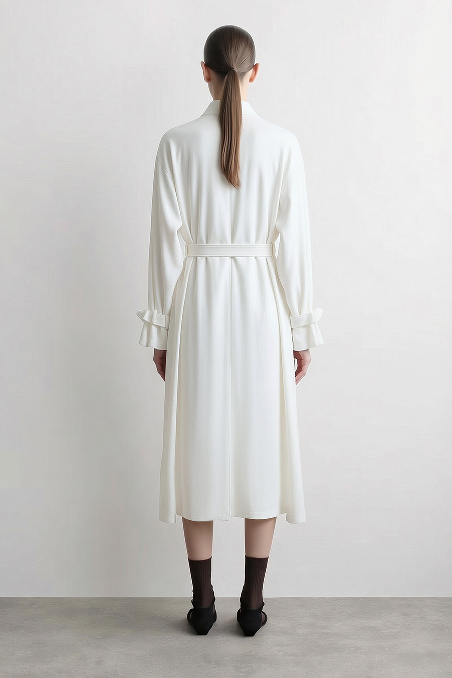 Stand Collar Double-Breasted Trench Coat|AMII