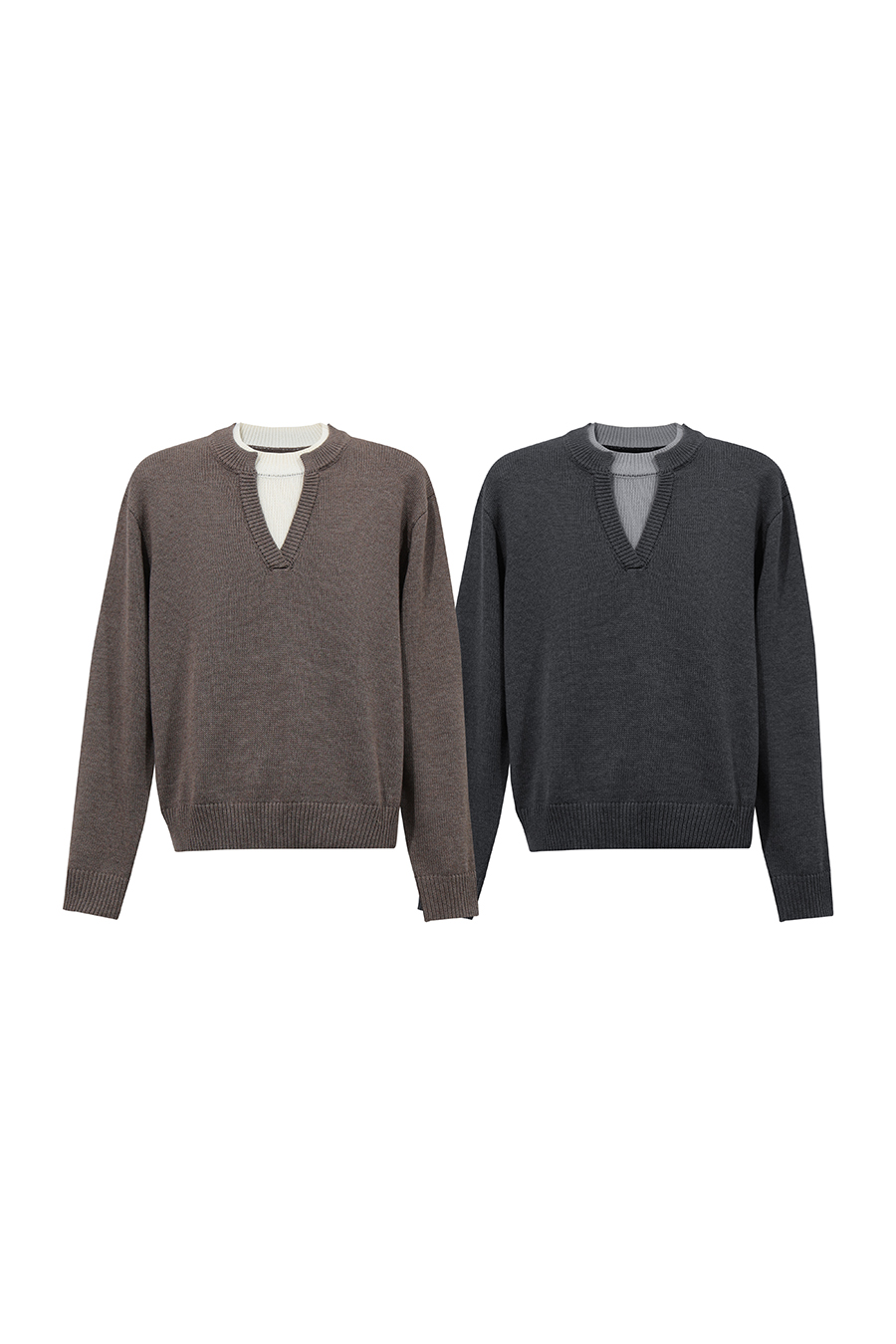 Color‑Block Letter Jacquard Sweater|AMII