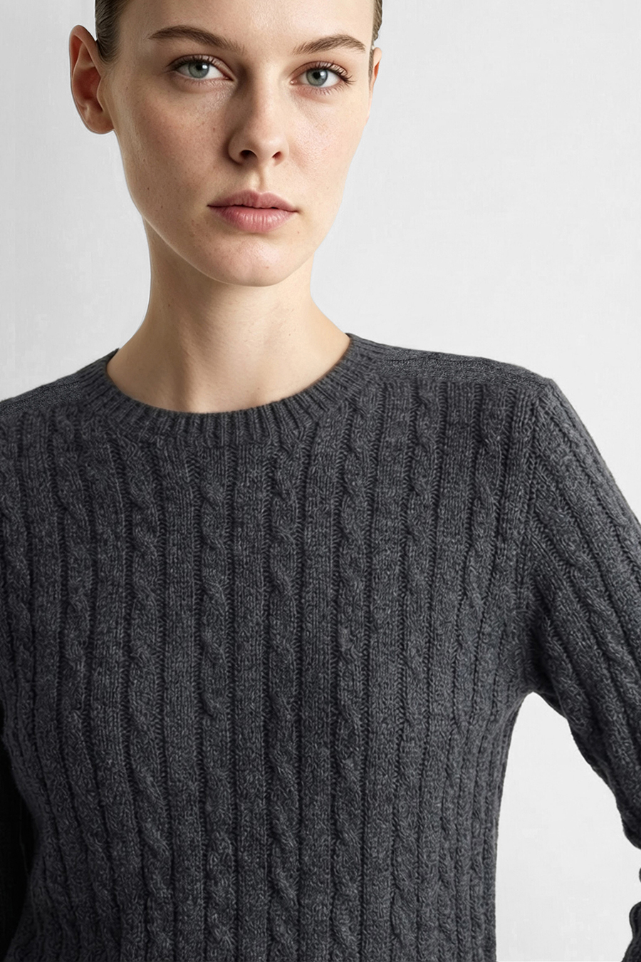 100% Wool Cable Knit Sweater | AMII