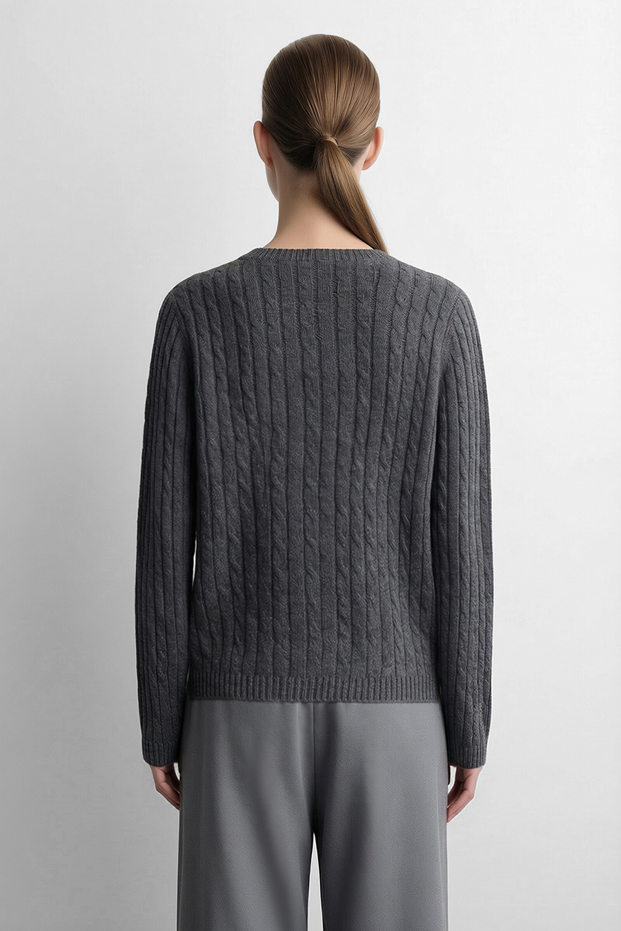 100% Wool Cable Knit Sweater | AMII