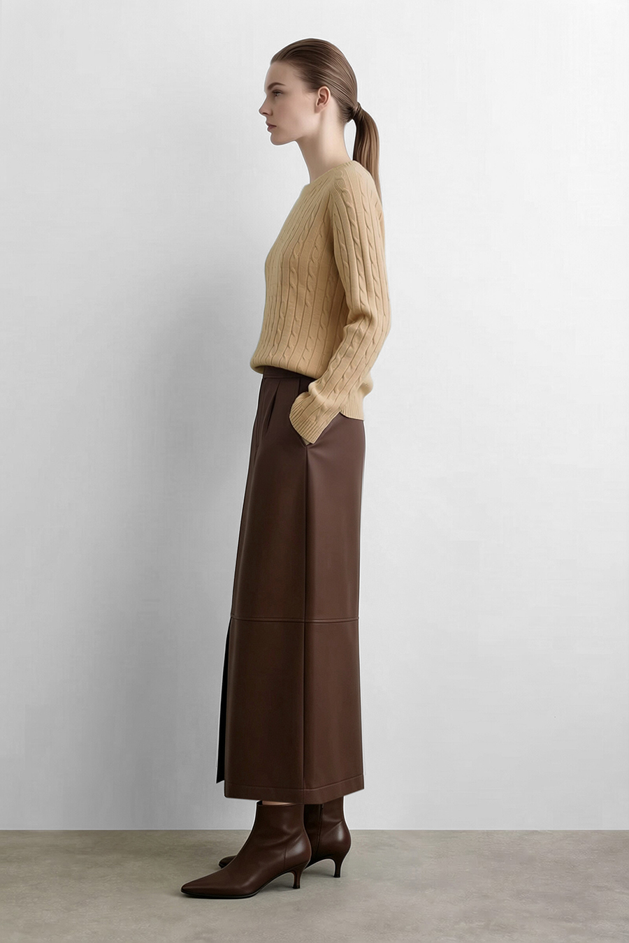 100% Wool Cable Knit Sweater | AMII